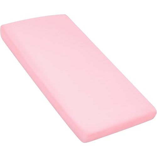 Nap Mat Sheet 24" x 48" x 4" Fitted Elastic Corners Preschool Day Care Rest Nap Mat Cover, Soft & Breathable Baby Sheets for Regalo My Cot Portable Toddler Bed and Joovy Travel Cot, Pink