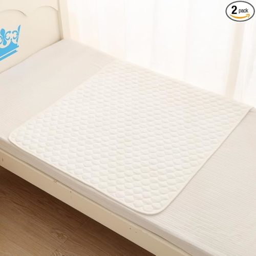 BlueSnail Washable Underpads,Waterproof,Soft, Portable and Reusable Incontinence Pads for Toddler,Adults,Elderly and Pets (34"x36" Pack of 2)(Snow-White)