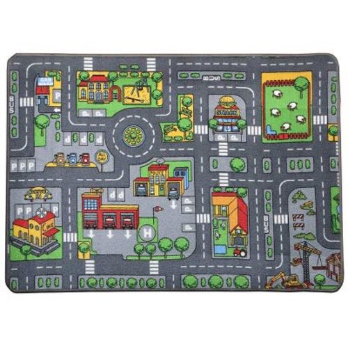 Universal Hobbies Large Street Play Carpet with Education Roads, City & Buildings - 52.4in x 37.4in PT-2911