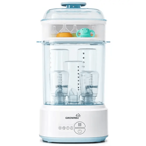 Bottle Sterilizer and Dryer, Compact Electric Steam Baby Bottle Sterilizer (Esterilizador de Biberones), Bottle Sanitizer for Baby Bottles, Pacifiers, Pump Parts Blue