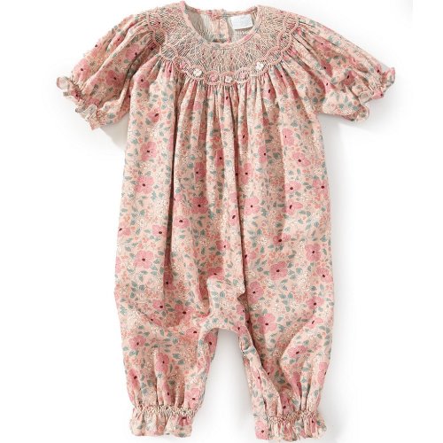 Edgehill Collection Baby Girls Pink Floral Romper