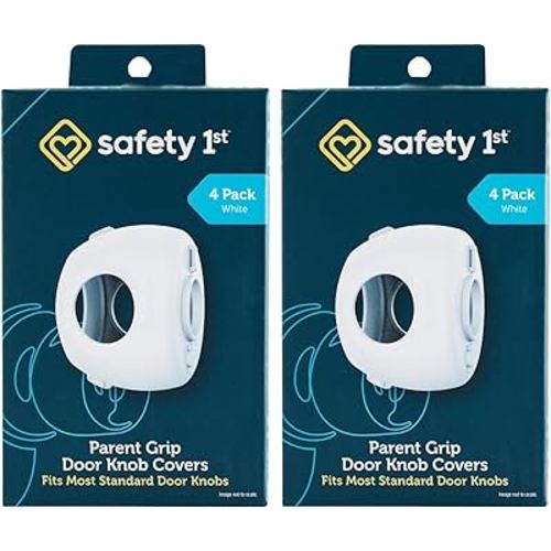 Safety 1st Parent Grip Door Knob Covers, White, One Size,4 Count (Pack of 2) (HS3260600)