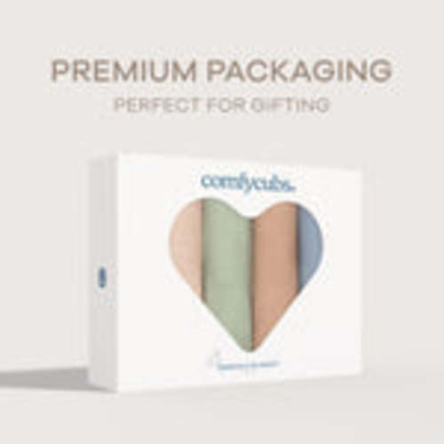 Muslin Swaddle Blankets in Pacific, Cedar, Sage, Blush, 4 Pack – Comfy Cubs