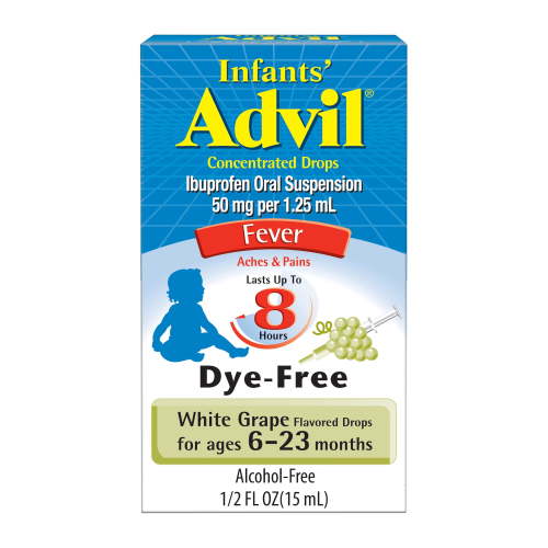 Infants' Advil Pain Reliever and Baby Fever Reducer, Infant Ibuprofen Liquid Pain Reliever In White Grape - 0.5 Fl Oz HSA/FSA Eligible
