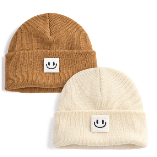 FURTALK Baby Beanie Cute Toddler Winter Hat Knit Boys Girls Warm 2 Pack Kids Embroidered Beanies Cap