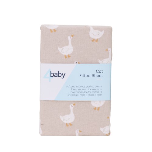 4Baby Flannel Cot Fitted Sheet Goosey Gander