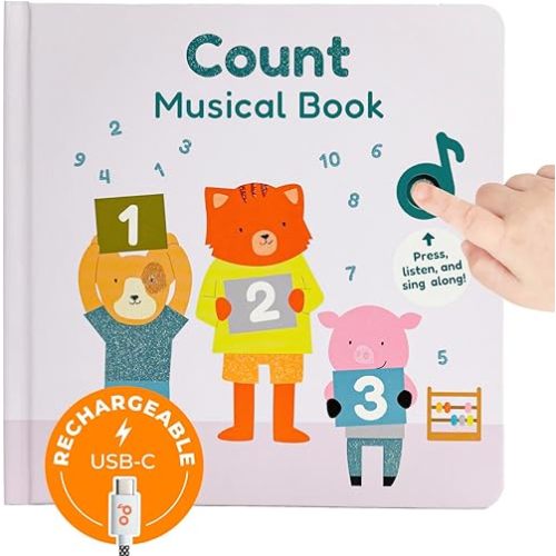 Cali's Books Number Book for Toddlers 1-3 - Learn to Count 1 2 3 Musical Books for Kids, Interactive Talking Baby Sound Book, Educational Song Learning Toys, Singing and Counting Music Toy for Babies
