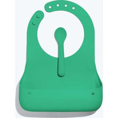 Avanchy Roll & Go Silicone Bibs for Babies & Spoon, Green - Avanchy | Maisonette