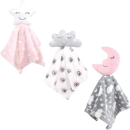Hudson Baby Unisex Baby Animal Face Security Blanket, Star Girl, One Size
