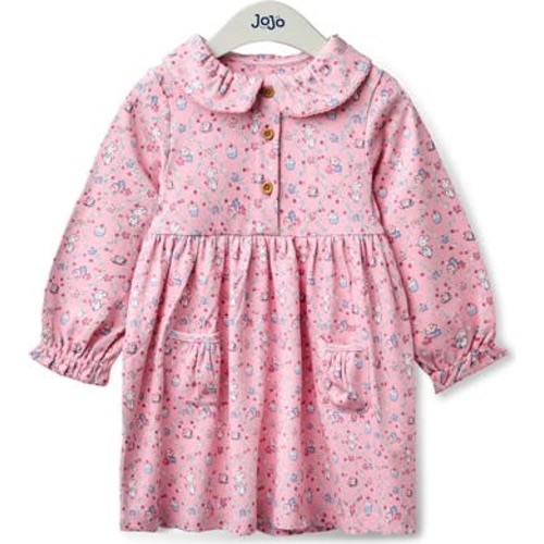 Mouse Tea Party Ruffle Long Sleeve Cotton Dress