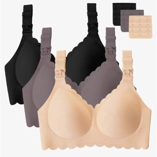 Gailife 3 Pack Nursing Bras for Breastfeeding Seamless Wireless Maternity Bras for Pregnancy Soft Sleep Breastfeeding Bra