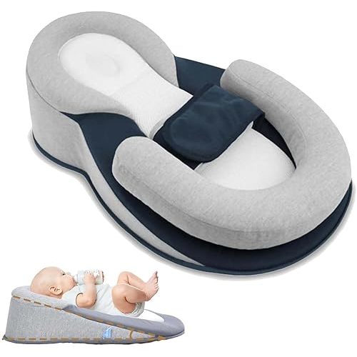 Baby Feeding Support Pillow,Baby Nursing Pillow, Reflux Breastfeeding Nursing Pillow to Reduce Spit-Up, Removable Feeding Pillow, Anti Reflux Newborn Feeding Pillow
