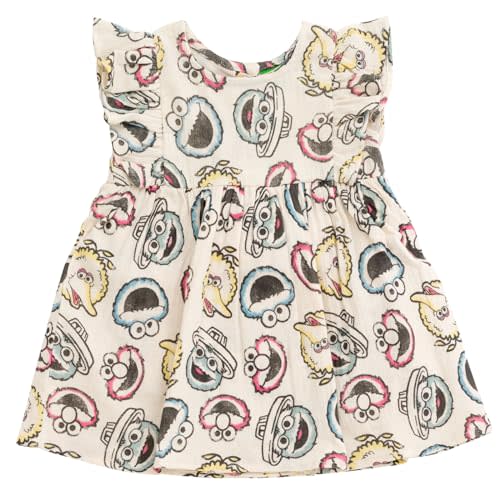 Sesame Street Cotton Gauze Matching Family Outfits Dress & Romper & Shorts Set Newborn to Little Kid Sizes (Newborn - 7-8)