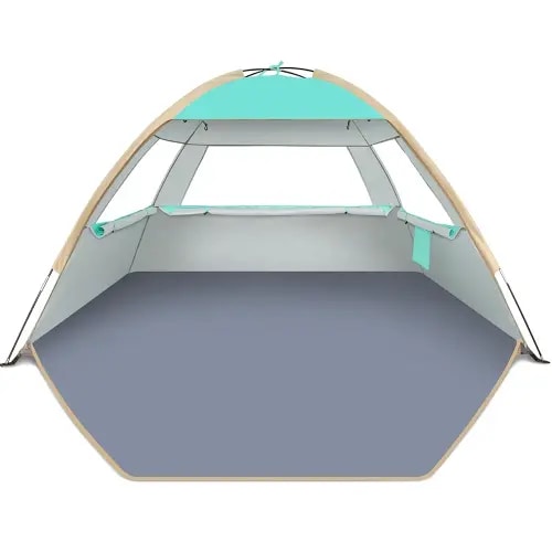 Gorich Beach Tent Sun Shelter for 3/4-5/6-7/8-10 Person with UPF 50＋ UV Protection, Lightweight & Easy Setup Beach Shade Canopy, Portable Beach Shade Tent Beach Cabana