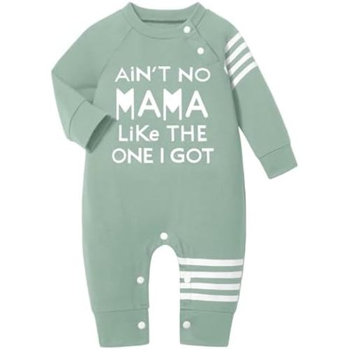 Baby Boy Clothes Infant Mamas Print Romper Stripe Sleeve Outfits Fall Winter Baby Clothing Jumpsuit