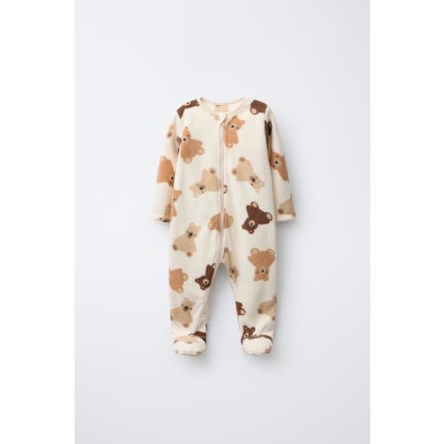 ANIMAL FLEECE JUMPSUIT - Ecru | ZARA United States