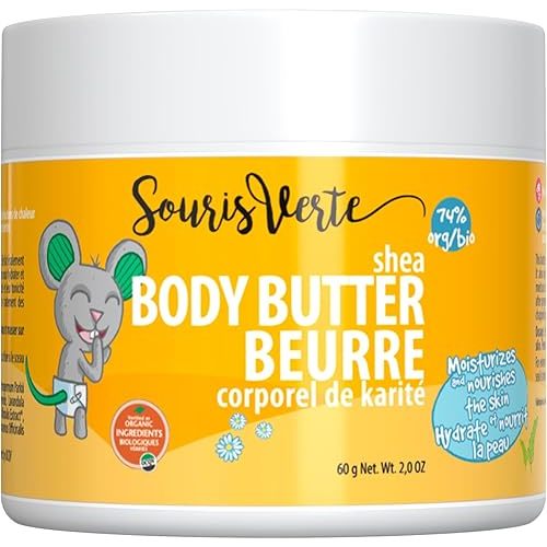 Souris Verte Baby Shea Butter Soothing Body Cream – Baby & Mom Organic Hydrating Cream – 60 g