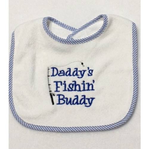 Terry Cloth Baby Bib, Daddy's Fishin' Buddy Baby Bib, New Baby Gift, Baby Shower Gift, Gift,Baby Boy Gift