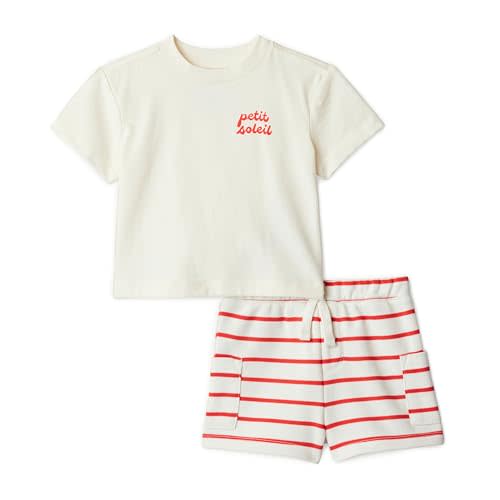 Amazon Essentials x Sofia Grainge Babies, Toddlers, and Boys' T-Shirt and Short Play Set, Multipacks