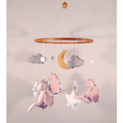 Baby Mobile Dragon, Baby Mobile Girl, Fairy baby mobile, Crib Mobile Dragon, Dragon Nursery Mobile, Crib Mobile Girl, Baby Shower Gift