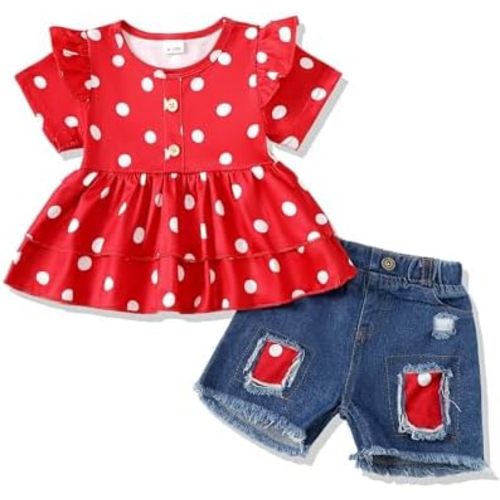 NZRVAWS Girl Clothes Toddler Girls Summer Outfit Heart Tank Top+Pink Shorts 2 Piece Clothing for Girl 1 2 3 4 5 6 7 T