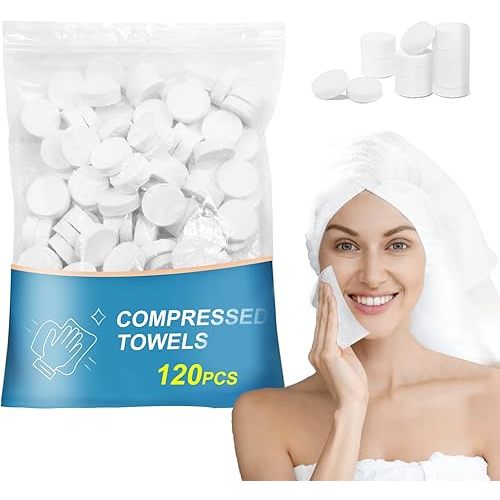 120 PCS Disposable Face Compressed Camping Towels