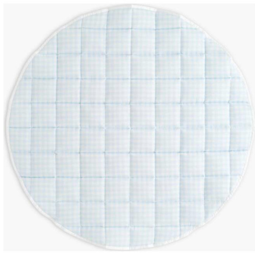 Picnic Gingham Play Mat, Blue - Gooselings Blankets & Quilts | Maisonette