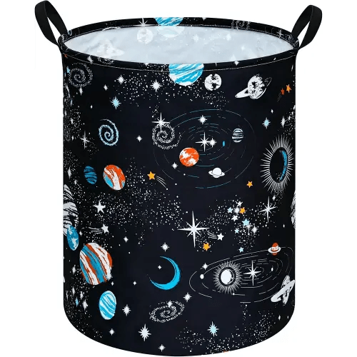 Round Laundry Hamper Storage Basket Laundry Organizer Hamper Storage Bins Clothes and Toys Box Nursery Hamper Gift Basket For Kids with Handles