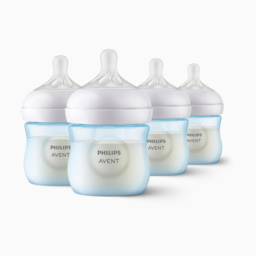 Natural Baby Bottle with Natural Response Nipple - Blue, 4 Oz