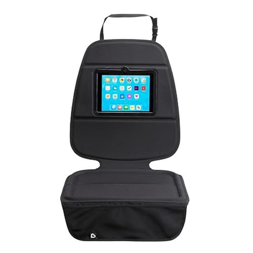 Munchkin Car Seat Cover with Tablet Holder for Under Baby Car Seats and Toddler Booster Seats, Elite Seat Guardian Protector, Rear and Forward Facing, Dark Grey