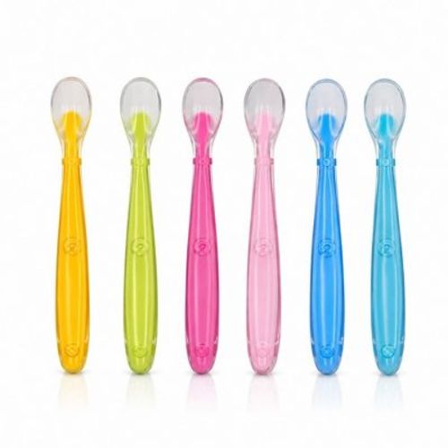 Sperric Best First Stage Baby Spoons BPA Free, 6-Pack, Soft Silicone Baby Spoons Training