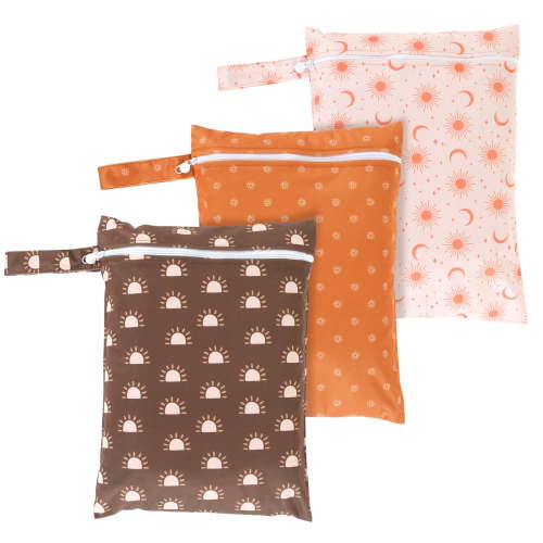 3Pcs Wet Dry Bags with Zipper Closure Waterproof Wet Storage Bag Large Capacity Reusable Wet Clothes Bag Portable Bathing Suit Bags for Swimsuits Baby Diapers Beach Pool