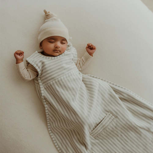 Merino Kids Go Go Sleeping Bag - Duvet Weight - Variegated Stripe Mist, Size 3M - 24M