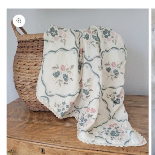 Ophelia Floral QUILTED 6 Layer Gauze Blanket