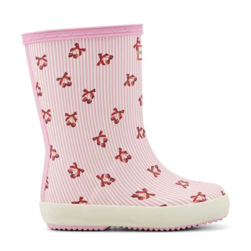 Kids First Classic Rain Boots - Pink Cherry Bow Print | Hunter Boots