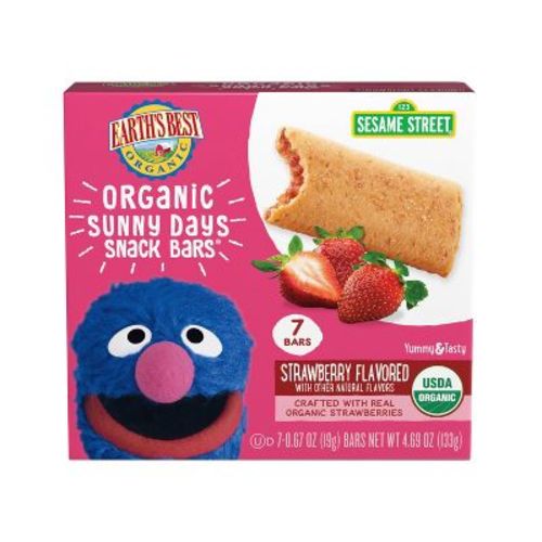 Earth's Best Organic Strawberry Toddler Snack Bars Sesame Street Sunny Days - 7ct