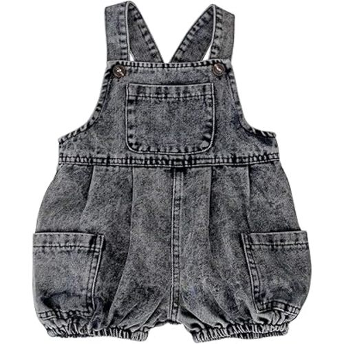 HOOLCHEAN Baby Girls and Boys Summer Denim Shortalls Dark Gray