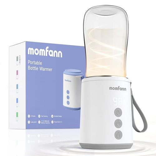 Portable Bottle Warmer Travel Baby Bottle Warmer for Breastmilk On The Go Travel Bottle Warmer Leak-Proof 2 Modes Fast Heating Three 3800mAH Battery Capacity to Meet Your All-Day Needs