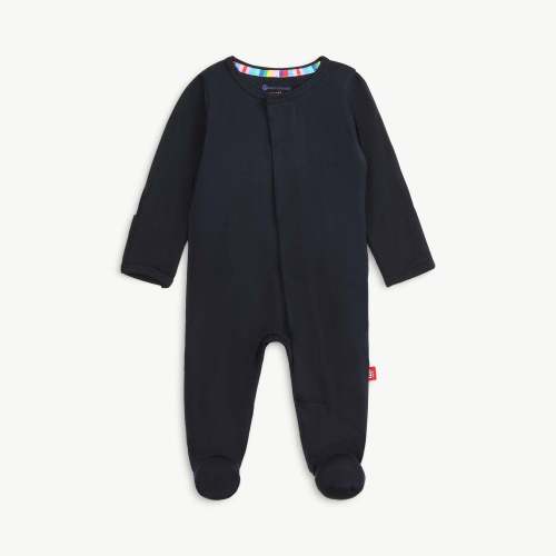 3-6M onyx jet black solid modal magnetic parent favorite footie – Magnetic Me