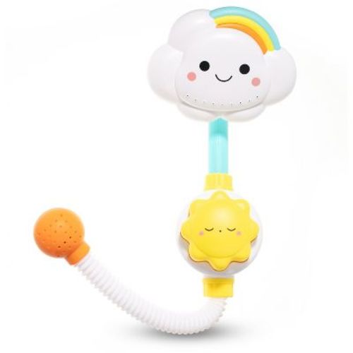 Baby Bath Toy Shower Head, Manual Bathtub Shower Sprayer for Toddlers, Interactive Cloud Design Baby Bath Toy