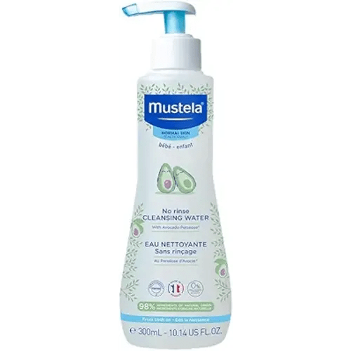Mustela Baby Cleansing Water - No-Rinse Micellar Water - with Natural Avocado & Aloe Vera - for Baby's Face, Body & Diaper - 1 or 2-Pack - Various Sizes