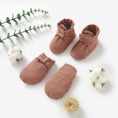 Tiny Alpaca | Organic Cotton Newborn Ribbed Mittens & Booties Set  | 0-12 Months | Gender Neutral | Baby mittens | Baby Shower Gift | 1 Pair