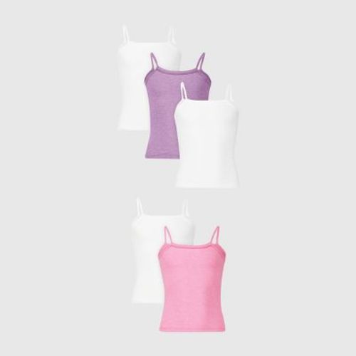 Hanes Toddler Girls' 5pk Camisole - White/Pink/Purple 2T-3T