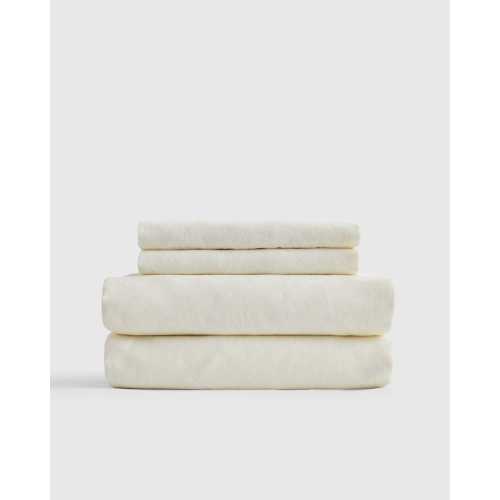 Organic Brushed Cotton Sheet Set in Ivory