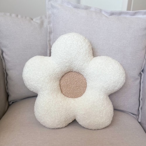 Sand and White Daisy Flower Shaped Cushion Made With a - Etsy