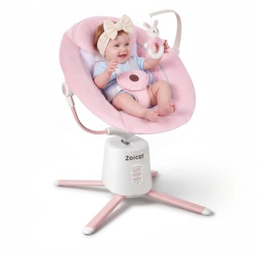 Baby Swing for Infants, Electric Infant Swing with Bluetooth Music, Pink | Deeper Seat, Remote & App Control, 6 Melodies, 5 Speeds, 3 Modes, Portable and Lightweight for Indoor & Outdoor, Max 20 lbs