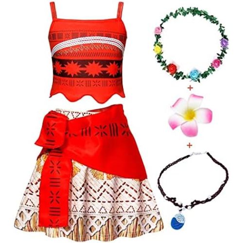 WonderBabe Girls Princess Costume Toddler Kids Theme Birthday Outfits Halloween Dress up Two-Pieces Crop Top Tassel Skirt Set