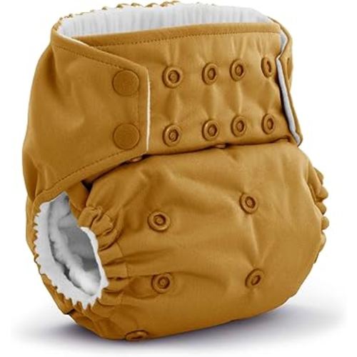 Kanga Care Rumparooz G3 Stay Dry Cloth Diaper Reusable One Size Pocket Diaper Patented Inner Double Gusset 2 pcs Microfiber Insert Soaker (6-55+ lbs) - Honey