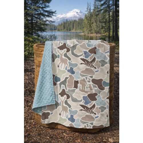 Deer, Ducks, Dogs Minky Blanket