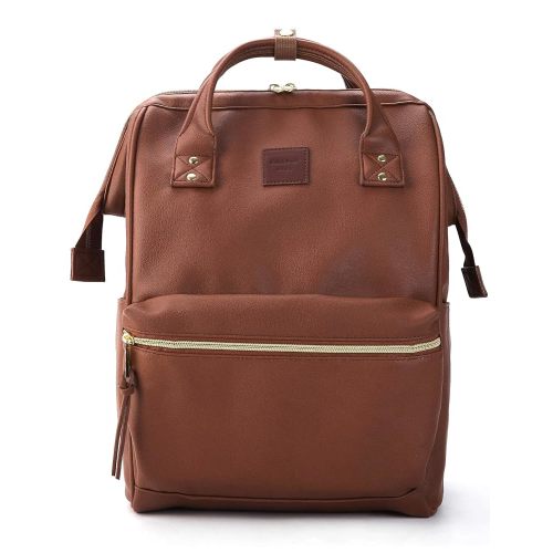 Kah&Kee Leather Backpack for Women and Men 15-inch Laptop Bag | Teacher Professional, Diaper Bag Backpack, Ideal for Work, School, Nurse, College & Travel (Brown, Medium)